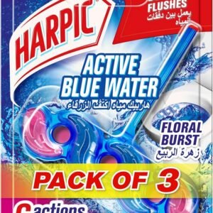 Harpic Active Fresh Toilet Cleaner Rim Block, Floral Blossom Scent, 35g x 3