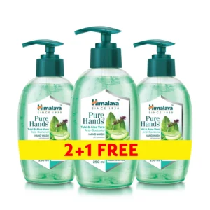 Himalaya Since 1930 Purehands Hand Wash Soap, Tulsi & Aloe Vera, Antibacterial Protection Against Germs, 3x250ml