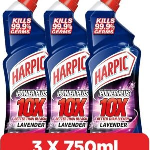 Harpic Power Plus Toilet Cleaner, Lavender Scent, 750ml x 3