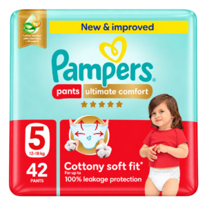 Pampers Ultimate Comfort Culotte Pants Diapers Size 5 12-18kg SSP 42 Count