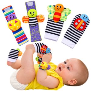 SKY-TOUCH Baby Toys 4 pcs Newborn Development and Foot finder for Boys Girls 0-12 Months - Small Size