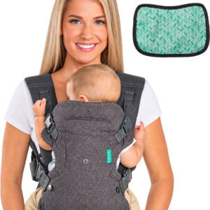 Infantino Flip Advanced 4-in-1 Convertible Baby Carrier | Narrow, Wide, Outward and Back Carry Positions | Extra Padded Shoulder Pads with Wonder Cover Bib